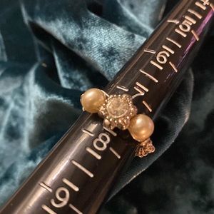 Hand Crafted pretty CZ Ring  with Pearl accents